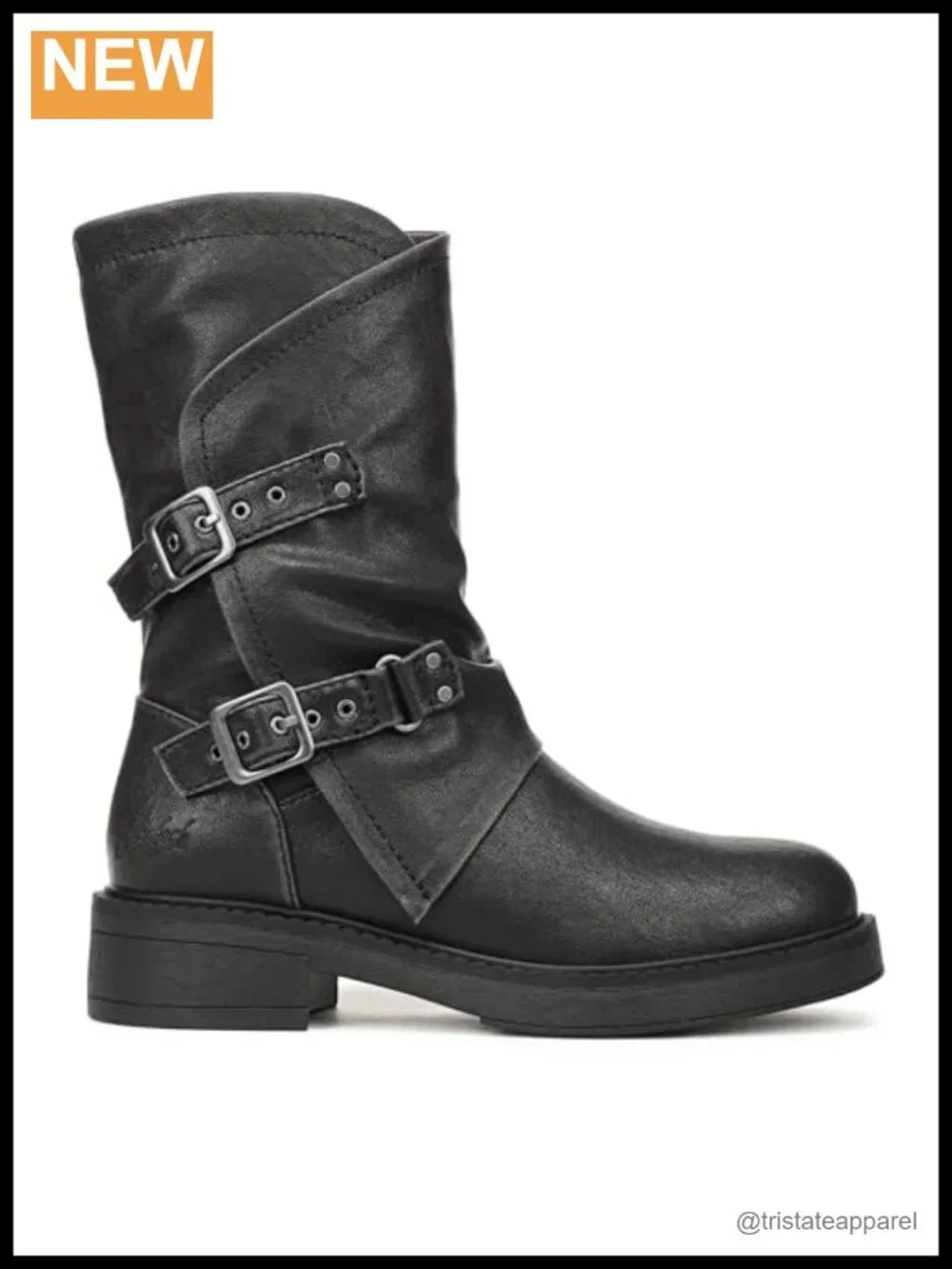 Women's Faux Leather Moto Bootie Ankle Boots Side Zip Block Heel